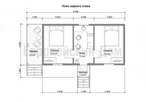 Едноетажна къща 9,5h4 решаване на проблема с тясната част