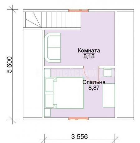 Разпределение на втори етаж .Istochnik снимката: dom-bt.com