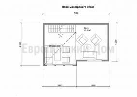 Финландска къща 6x7 с втория леки и панорамни прозорци за ценители