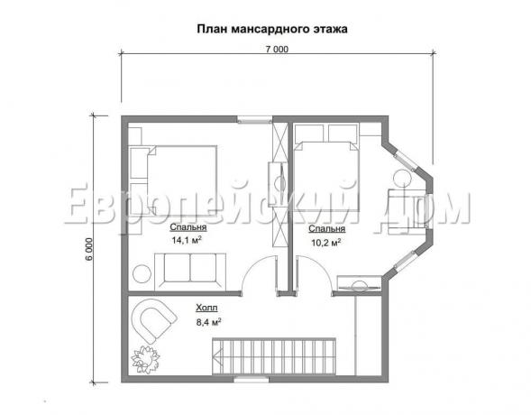 Разпределение на втори етаж. Фото източник: dom-bt.com