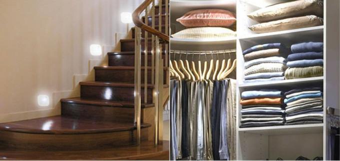 изпълнява осветление стълби и облекла шкафове - много просто и лесно