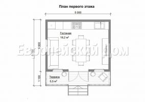 Финландско-европейска скара къща 5х5