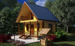 Компактният двуетажна къща подходяща 6x6 практичен и икономичен за семейства